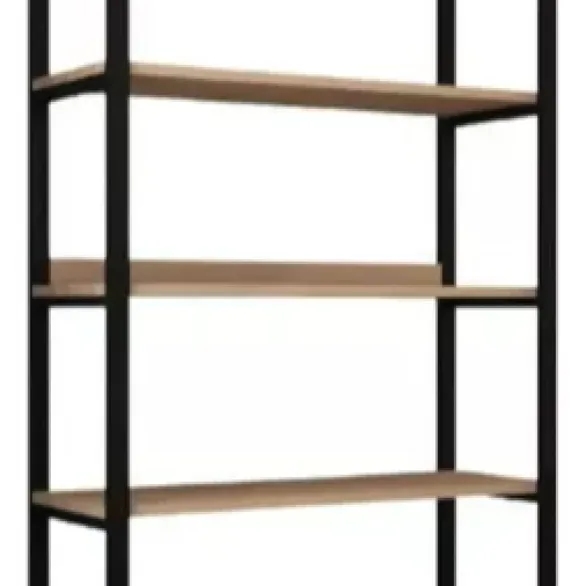 Iron Industrial Bookcase With 5 Shelves In Honey Color Offer