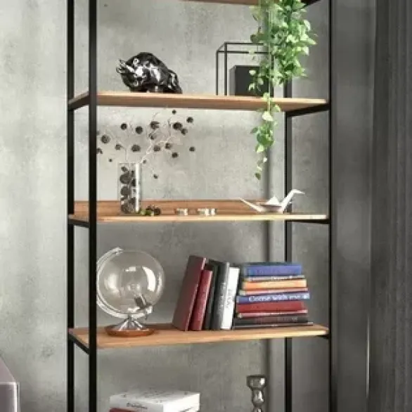 AJB bookshelf cabinet sideboard modern industrial style 5-plate brown color